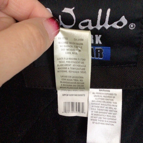 Walls Work Wear Black Insulated Hooded Jacket - Size XL - Picture 9 of 9